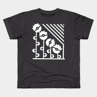 White Mechanical Flowers - Asphalt Kids T-Shirt